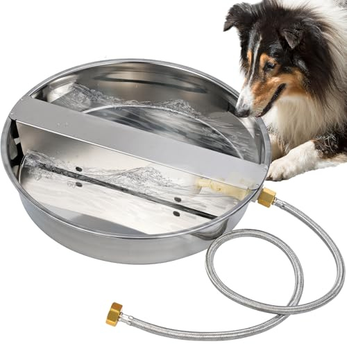 JLUHYANN Automatic Water Dispenser for Dogs, Dog Water Bowl Dispenser Large Breed Auto Dog Waterer with Float Valve Outdoor Self Filling Pet Waterer for Pet Cats Dogs Chicken Poultry