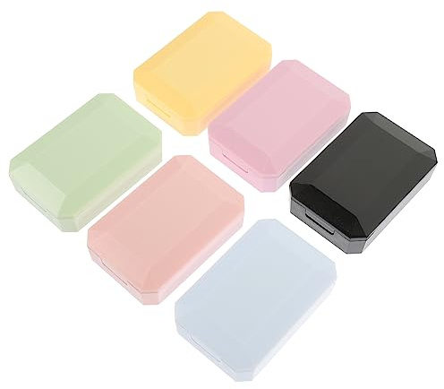 Yardenfun 6 Juegos Estuche de Lentes de Contacto Compacto con Espejo de Unidades Recipientes para Lentes Herramienta de Inserción y Almacenamiento para y Uso Diario