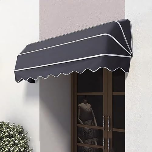 Toldo francés retráctil, protección UV y lluvia, parasol plegable para puertas, ideal para cafeterías y restaurantes, 280 x 60 x 60 cm, color gris, toldo para patio al aire libre