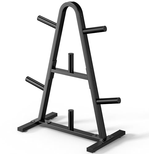 Olympic - Supporto per dischi da 181,4 kg, resistente, per piatti da 5,1 cm, bilanciere e piastre paraurti, supporto per pesi e piastre da palestra, per casa e palestra