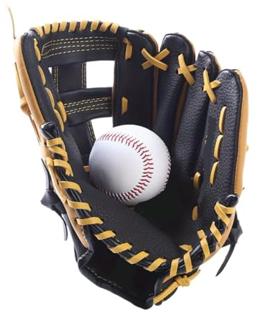Baseballhandske för kacerträning, i läder i dubbla lager, lämplig för tonåringar och vuxna, softball vantar (29,21 cm tonåringar)