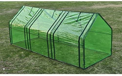 kithwjll Invernadero con 3 puertas, 240 x 90 x 90 cm, para verduras, hierbas, flores, ideal para balcón, terraza y jardín, túnel de lámina resistente a los rayos UV, con ventilación y marco de acero