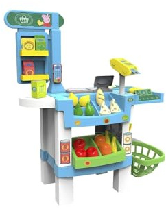 Chicos - Supermarkt Peppa Pig Wutz, Spielzeugzelt mit Sound und 38 Zubehörteilen, ab 3 Jahren, bunt, Medidas: 73.5 x 50 x 91.1 cm (84119)