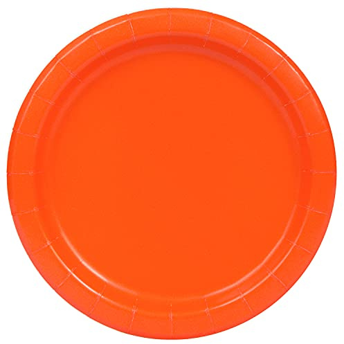 Unique Umweltfreundliche Pappteller - 23 cm - Orange Farbe - Packung mit 8 Stück