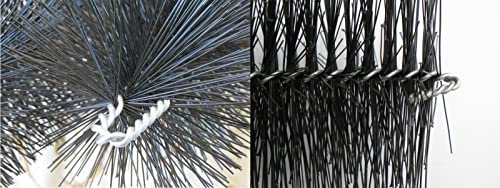 MEISSNER 20x Dachrinnenbürsten 100cm lang, Ø 15cm, inkl. 12 Sicherungsklammern gegen Sturm und Wind