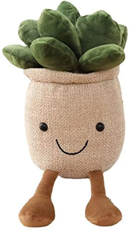 OUKEYI Pflanzen-Plüschtiere, Sukkulenten, Dekoration, Pflanzen-Plüschtier, weiches Pflanzen-Plüschkissen, Sukkulenten, Pflanzen-Wurfkissen, Geschenk für Kinder, Jungen, Mädchen, 24 cm