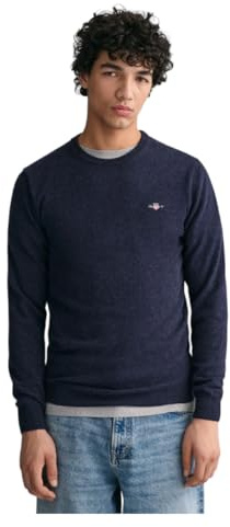 GANT herr Superfin lammull C-hals Pullover-tröja