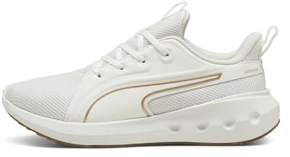 PUMA Unisex Adults SOFTRIDE Carson Road Running Shoe, Warm White-PUMA Gold, 6 UK