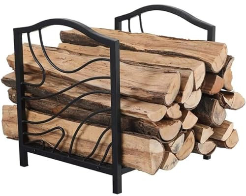 Modern vågig design vedställ för inomhus- och utomhusbruk, enkel montering, stockförvaringshylla för vedstockar virke och tändved