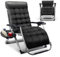 KEPLIN Square Tube Gravity Chair with Cushion – Extra-Wide 72cm Recliner, Adjustable Zero Gravity Lounger, Reinforced Frame, Supports 150kg, Premium Comfort for Indoor & Outdoor Relaxation – Black