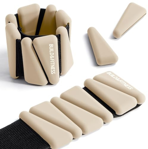 Wrist & Ankle Weights, Adjustable Bands for Women & Men Workouts, Set of 2 (1lb & 2lb each/1kg & 2kg total) Running, Jogging, Yoga, Pilates, Aerobics, Strength Training (Stone, 4lb (2lb each))