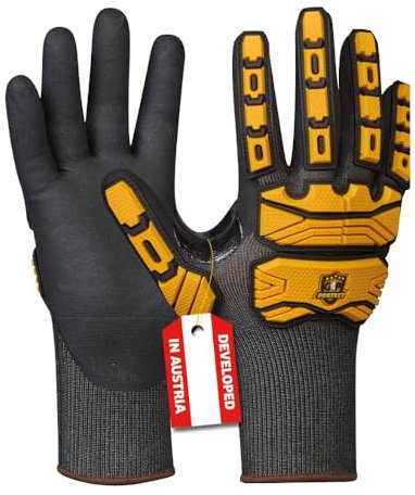 G4P Anti Cut Prime Schnittschutzhandschuhe - 1 Paar Arbeitshandschuhe mit Schnittschutzklasse D & Touchscreen-Funktion, stoßdämpfende Gummiprotektoren für Präzisionsarbeit & Montage, Gr. XL (Gr 10)