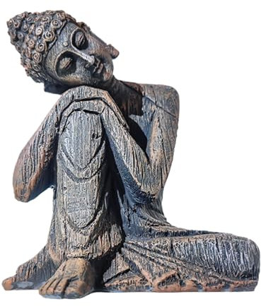 Statua Buddha Decorativa - Scultura Zen Spirituale - Ornamento Meditazione | Per Scrivania | Casa | Ufficio | Tempio Yoga | Auto | Soggiorno | Figura Buddha Arredo Tranquillità E Relax | Ornamento Arm