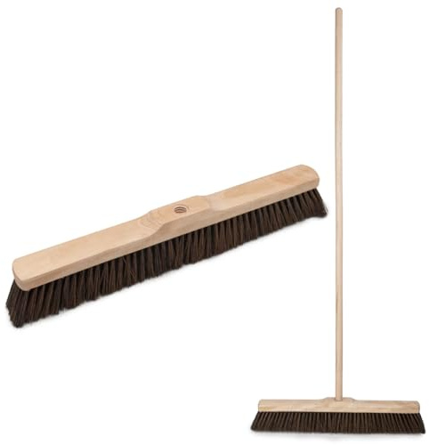 Träsop 50 cm med 120 cm boken trästång – Kehrbesen med 22 mm gänga, lackerad soptopp & mjuka PET-borst