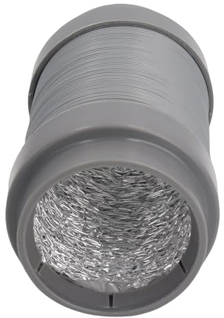 Fockety Manguera de ventilación para secadora, conducto de aire flexible de aluminio resistente10cm y 1,5m con sellos de goma extensibles y refuerzo de alambre acero, ventilación