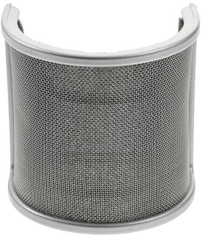Vaguelly Filtro Antipop para Micrófono Metálico Doble Capa Plateado, Protector Antiviento para Micrófono U Tipo, Cubre Ruido para Cabina Vocal Portátil y Grabación en Estudio