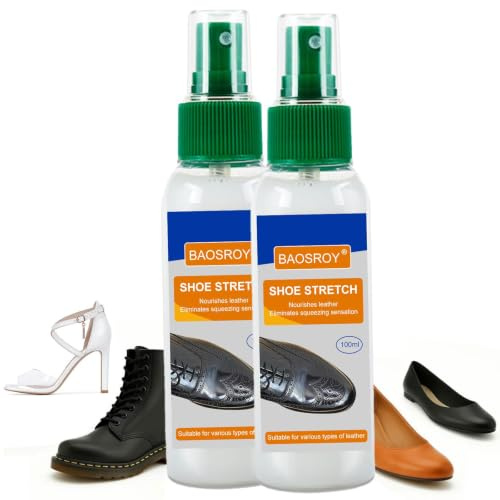 BAOSROY Spray Dilatador Zapatos,Espray de Estiramiento,Suavizante para Zapatos de Cuero,Ensanchador de Zapatos Spray,Agrandar Zapatos,Aumenta la Elasticidad en Zapatos de Cuero,