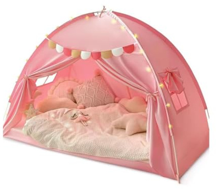 Kids Bed Tent, Breathable Indoor Sleep Canopy for Toddlers, Privacy Play Tent 76.3x38.5x47.2 in, Fun Tent for Boys and Girls, Easy Setup, Safe and Comfortable