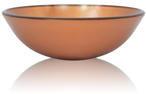 vidaXL Lavandino da Bagno Lavanderia in Vetro Temperato 42 cm Marrone Lavabo