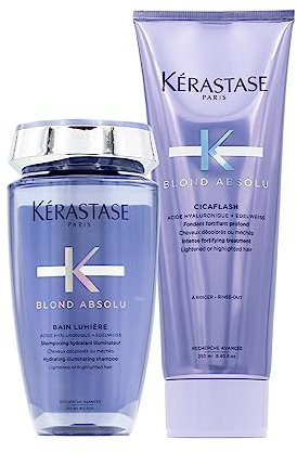 Kérastase Blond Absolu - Juego de champú hidratante iluminador Bain Lumiere 250 ml y acondicionado