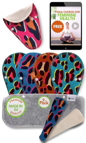 ÖkoKomfort STRING Slipeinlagen waschbar aus Bio Baumwolle (TANGA, 7er-Pack); dünne hochtemperatur-waschbare Slipeinlagen für Damen & Mädchen; 100% Atmungsaktiv (kein PUL/TPU) für täglichen Ausfluss