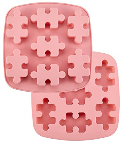 UR URLIFEHALL 2 stampi in silicone per uso alimentare a puzzle, per torte, cioccolatini, caramelle, decorazioni fai da te, creazione di gioielli