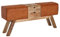 FineBuy Design Turnbock Sitzbank Braun mit Schubladen 120x56x30 cm, Turnhocker Bank aus Echtleder mit Stauraum, Hocker Garderobenbank Sitzhocker Springbock Turnbank