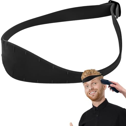 Abeillo Modello di rasatura per scollatura e guida per tagliare i capelli (nero), fascia curva in silicone per taglio di capelli fai da te per creare un'attaccatura dei capelli pulita e dritta, guida