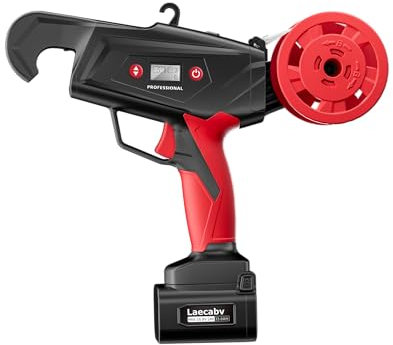 Laecabv Atadora para viñedos a batería, 6 niveles de bobinado, encuadernadora eléctrica de 2 x 2 Ah, batería de litio, Vine