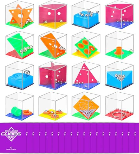 Gontence 16 Juegos de Rompecabezas con 16 Púrpura Bolsa - Cubos Rompecabezas | Puzzle Juegos con Diferentes Niveles | Regalos de Cumpleaños para Niños y Niñas | Relleno Piñata Infantil