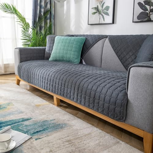 YWQJL Sofabezug 1 2 3 4 Sitzer Sofaschoner rutschfest Couchbezug L Form Waschbarer Dekor Perim Sofa Decken Sofaschutz Katze Hund Decke Doppelseitiger Gesteppter(B-1,70x70cm)