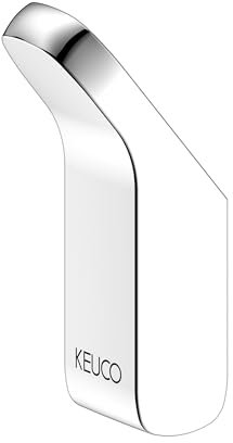 Keuco Rose Handtuchhaken ohne Bohren, Metall verchromt, inkl. Klebeset und Schraubset, für Handtücher und Bademäntel, Wandhaken zum Kleben oder Schrauben