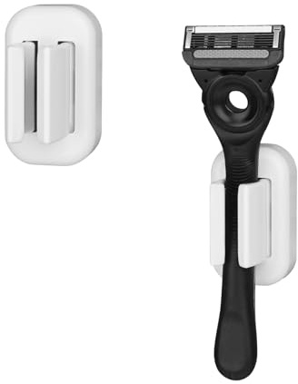 Linkidea Rasierer-Halter für Dusche, Dusch-Rasierer-Halter für die Wand, Duschabzieher, Rasiererständer, kompatibel mit Gillette Funsion 5 Power, Mach 3, SkinGuard (weiß), 2 Stück
