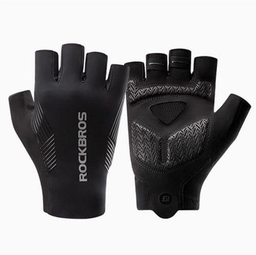 ROCKBROS Handschuhe Fahrrad Sommer, Fahrradhandschuhe Herren Damen, Handschuhe Fingerlos Sport Atmungsaktiv und Stoßdämpfung für Laufen, Fahrrad, MTB e Fitness