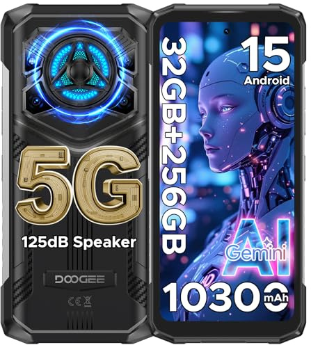 DOOGEE Blade 20 Play AI 5G Android 15 Outdoor Handy Ohne Vertrag, Dimensity 7050, 10300mAh/33W, 32GB+256GB+2TB Outdoor Smartphone, 125dB Lautsprecher, 50MP+20MP Nachtsicht, 6.6 HD+, WiFi6/NFC/Face ID