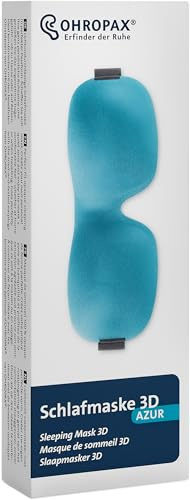 Ohropax Schlafmaske 3D in azur - Komfortable Augenmaske zum Schlafen - weich geschäumt und hautfreundlich