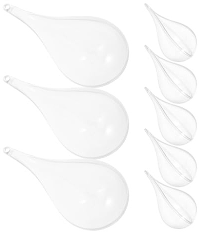SAFIGLE 8 pezzi Palline Natalizie Trasparenti Goccia Riempibili Decorazioni in Plastica per Albero di Natale Addobbi Appendibili per Feste Matrimonio e Casa