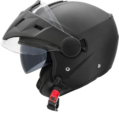 Zorax ZOR-629 Motorcycle Open Face Helmet with Removable Peak