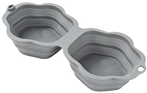 Ciotola pieghevole per animali domestici, con scomparto in silicone, piatto portatile per acqua e cibo con design compatto, tazza da viaggio resistente, contenitore per animali domestici con struttura