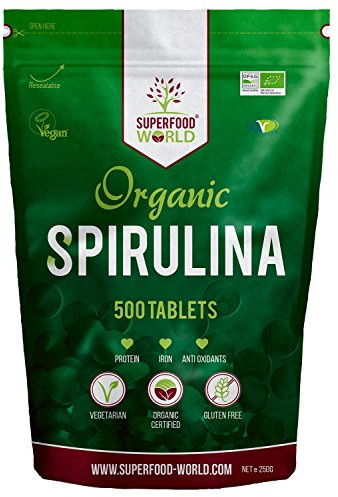 Organic Spirulina Tablets (500 X 500mg) Premium Quality Dietary Superfood | Natural Source of Vegan Protein, Iron & Vitamins | UK Certified Organic, Ideal for Sports Nutrition, Detox & Energy