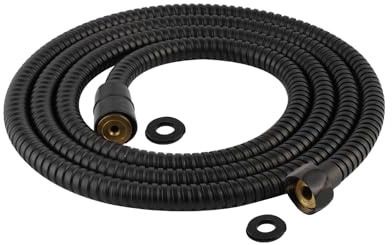 Hibbent All Metal Shower Hose, 90 Inch Stainless Steel Extra Long Shower Hose Replacement, Anti-Twist Flexible Bathroom Handheld Shower Head Hose Extension with Brass Insert & Nut, Oil Rubbed Bronze
