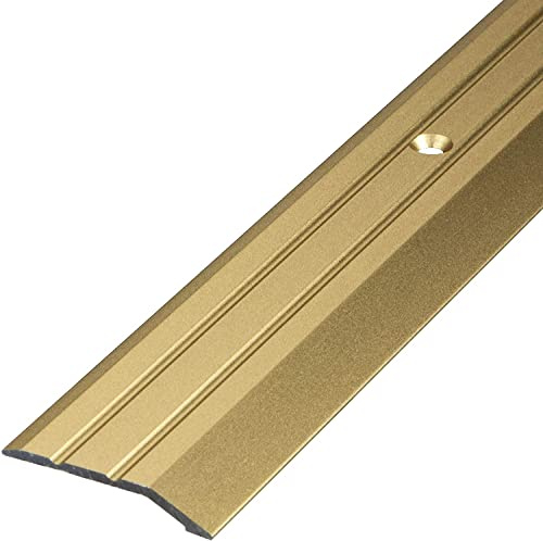 Gedotec Profilé de transition en aluminium perforé Profilé de finition en aluminium | Pied-plancher compensation de hauteur | Profilé de compensation anodisé or | Baguette de recouvrement 90 cm