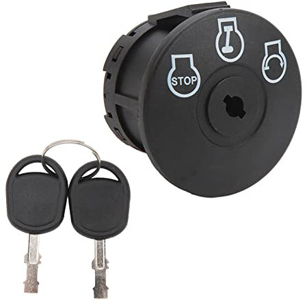 Interrupteur de Démarrage de Tondeuse à Gazon, Interrupteur de Démarrage de Moteur de Tondeuse 3 Positions avec 2 Clés, Interrupteur D'allumage Compatible avec la Tondeuse Cub