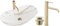GTM Design Aufsatzwaschbecken Set mit Waschtischbatterie und Stopfen - Aufsatzwaschbecken Oval für Badezimmer - Modern Waschbecken ohne Hahnloch - Waschbecken mit Armature - Modell 9