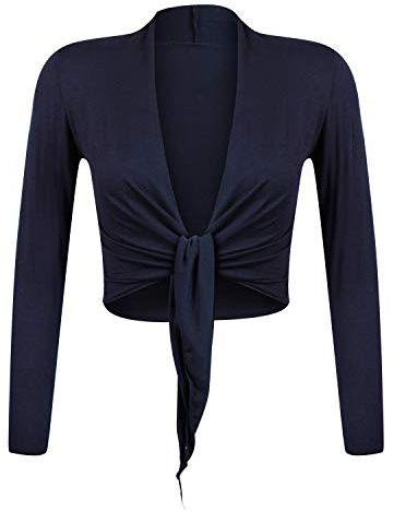 Glamexx24 Dam Kort Jacka Bolero Kofta Elegant Kvällsbolero för Bröllop Långärmad, Mörkblå, L/XL