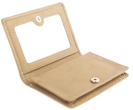 Cartera de cuero for tarjetas de visita Cartera con clip for tarjetas Cartera pequeña Juego de tarjetas bancarias Libro de tarjetas Libro de tarjetas de visita Portador de Tarjetas de Visita(A)