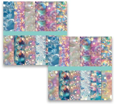 MerwDeeyt 48 Sheets Bubble Scrapbook Paper 6x6 Inch Single-Sided