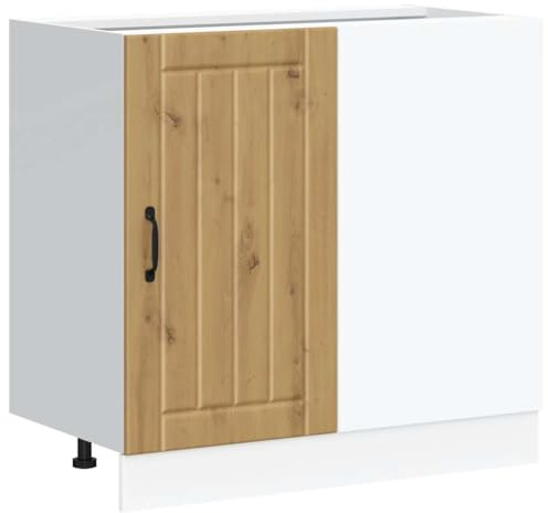 vidaXL Mueble bajo de Cocina Lucca Madera Artesanal de Roble, gabinete de Base de Cocina, Unidad Base de Fregadero de Cocina, cajón de gabinete de Base de Cocina