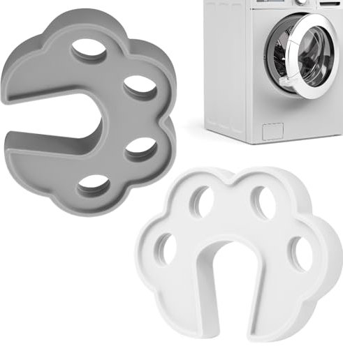Lot de 2 butées de porte pour machine à laver, sèche-linge, lave-vaisselle, chargement frontal, en silicone, pour une ventilation optimale, garde l'air frais et sec, gris et blanc