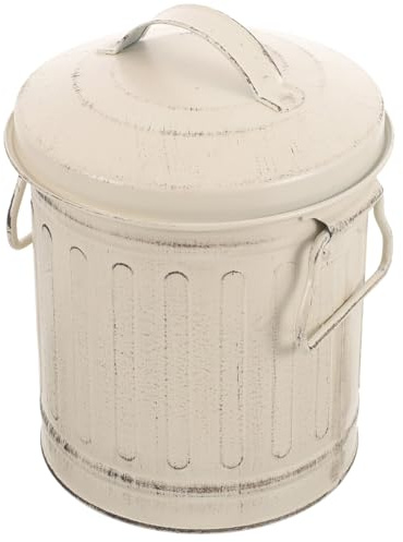 BAZEITFLOW Cubo Metálico para Cenizas de Chimenea con Tapa y Asa Cómoda Diseño Vintage Adecuado y Ligero para Hogar Estufas y Barbacoas Almacenamiento Práctico y Transporte Fácil